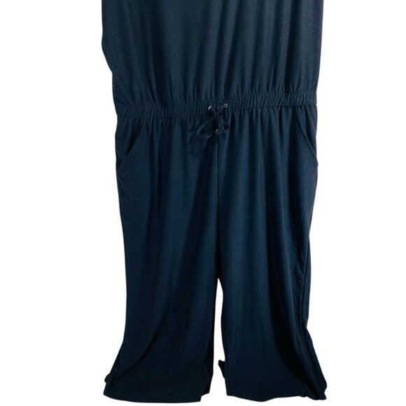 curvy, plus size black jumpsuit Deep V neckline size xl Sansara - Picture 11 of 15